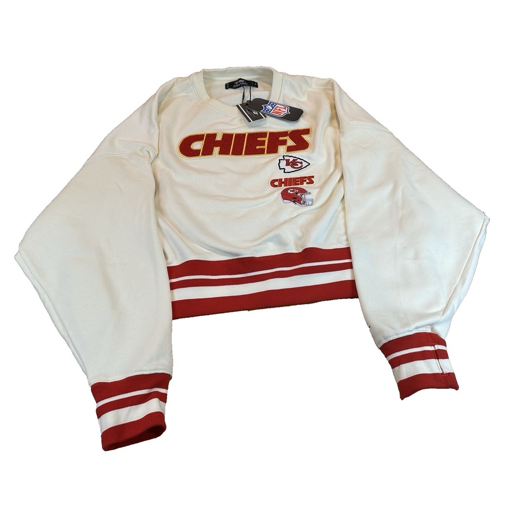 NEW Kansas City Chiefs Cropped Oversized Sweater Womens NFL Pro Standard Size S